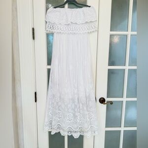 White Eyelet Off-Shoulder Dress